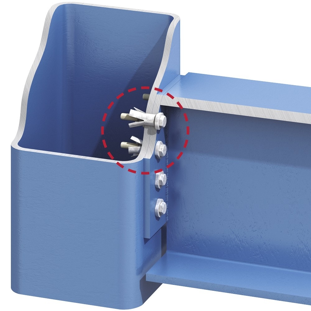 Hex Head Hollo-Bolt Structural Section Detail